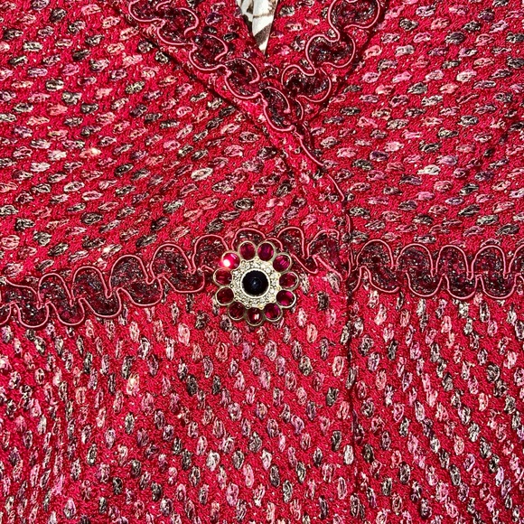 Red Bouclé Jacket - Picture 8 of 16